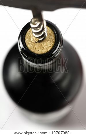 Corkscrew And Bottle Of Wine