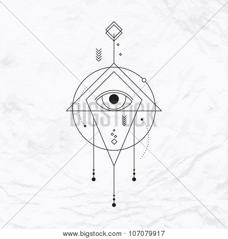 Geometric abstract mystic symbol