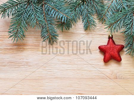 Tree Branches With Stars On Wooden Board