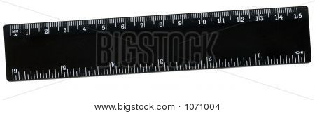 Le noir isolé règle 15 Cm