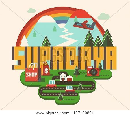 Surabaya beautiful city in world. Vector illustration