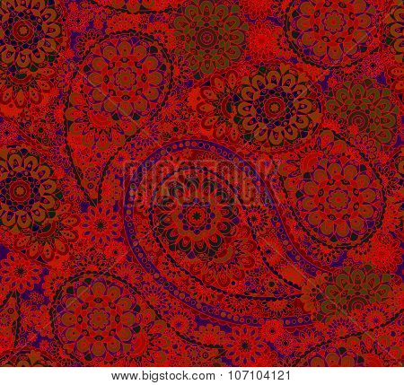 India ornament paisley and mehndi designs