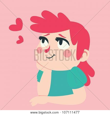 Lover Girl Having Love Thoughts