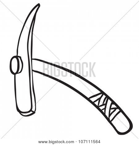 simple black and white mattock cartoon