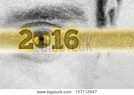 Creative 2016 New Year Background With The Date In A Golden Banner