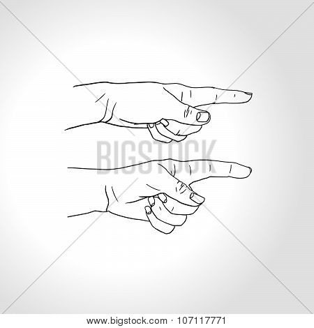 Silhouette Of Pointing Finger Hand