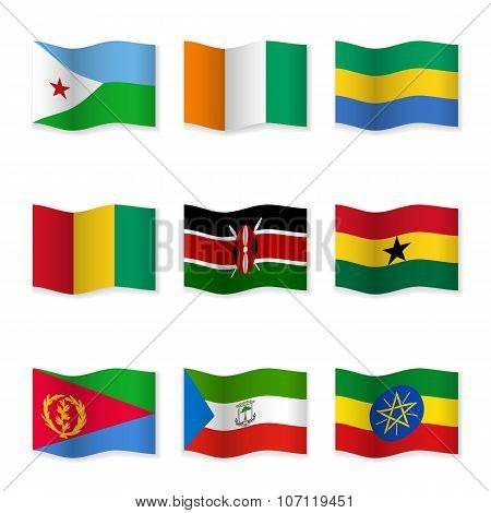Waving Flags Of Different Countries