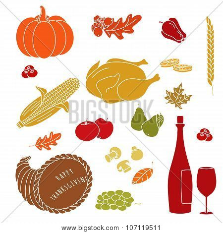 Thanksgiving Colorful Elements.