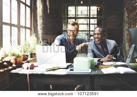 Businessmen Working Determine Workspace Lifestyle Concept