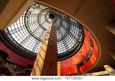 MELBOURNE, AUS - FEBRUARY 23, 2015: Melbourne's Shot Tower  at the Melbourne Central shopping centr