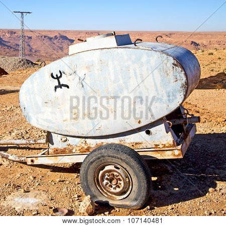 Water Tank In Morocco Africa   Utility Pole