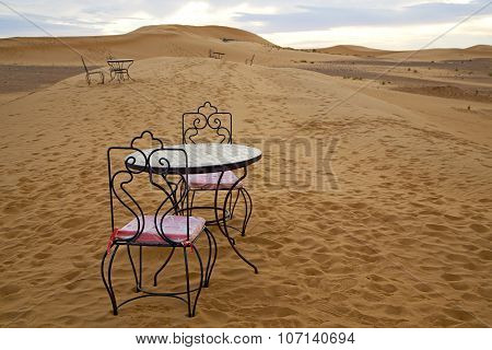 Table And Seat  Morocco    Africa Yellow Sand