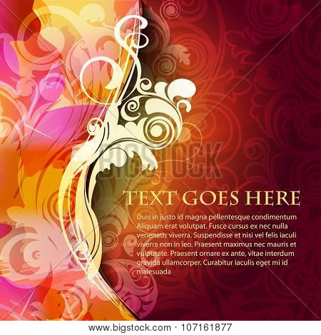 Festive colorful ornamental vector design with swirls