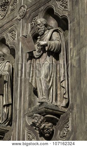Fragment of external furniture of a Christian temple of the Christ of the Savior in Moscow