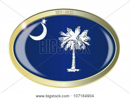 South Carolina State Flag Oval Button
