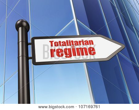 Politics concept: sign Totalitarian Regime on Building background
