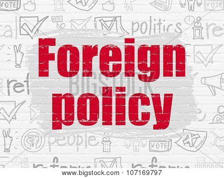 Politics concept: Foreign Policy on wall background