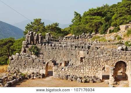 Ruins Stone And Theatre In   And  Old  Temple