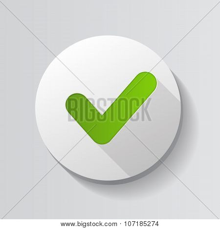 Green Check Mark Icon Button Vector Illustration