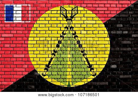 Flag Of Sigave Painted On Brick Wall