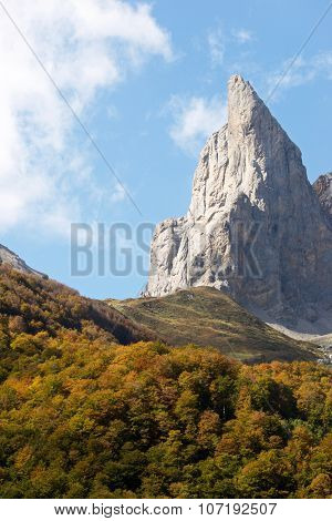 Petite Aiguille Ansabere Peak in Lescun Cirque. Aspe Valley, Pyrenees, France.