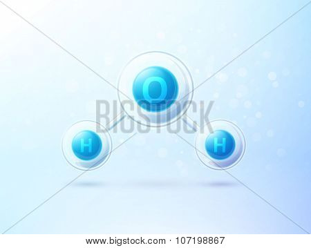 water blue molecule h2o science background