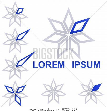 Star technology symbol design set