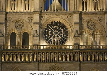 Detail In The Cathedral Of Notre Dame, Paris, Ile De France, France