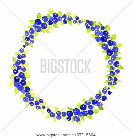 Berry Wreath. Berries.fresh Berries. Watercolor Wreath.