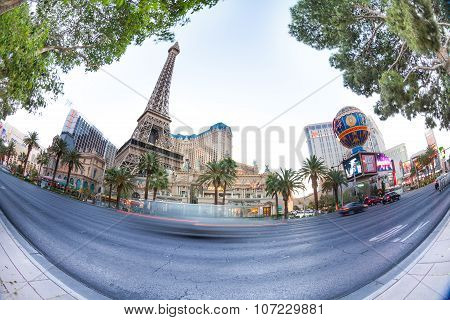 Eiffel Tower and Planet Hollywood hotels