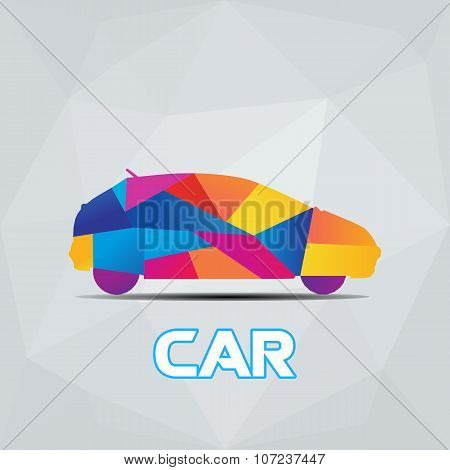 Colorfull Car Polygon Vector