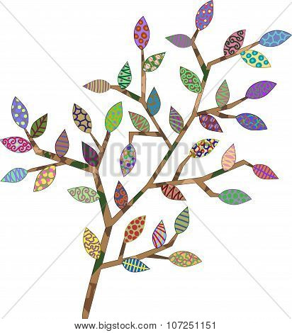 Branch With Unusual Leaves For Your Design