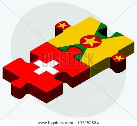 Switzerland And Grenada Flags