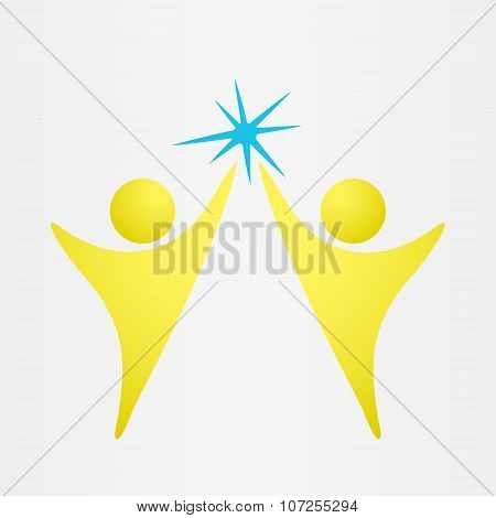 Two People Reach The Goal