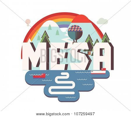 Mesa city logo in colorful vector