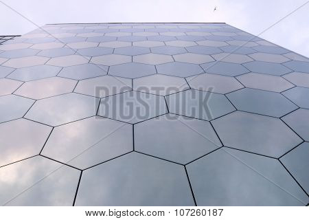 Perm, Russia - Jun 15, 2014: Wall Of Building Modern Office Center Sota Was Opened In 2014