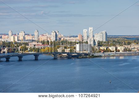 Cityscape Of Kiyv On The Left Riverside Of Dnipro