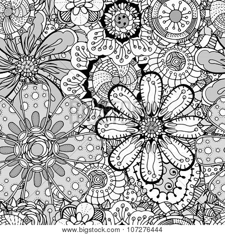 Seamless Contour Floral Pattern
