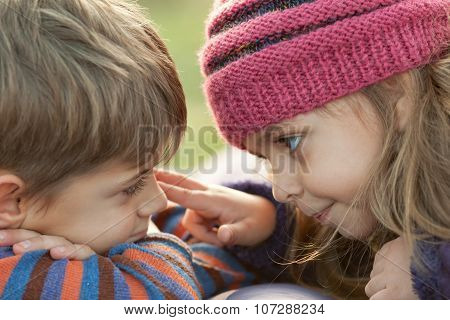 Kids Looking At Each Other
