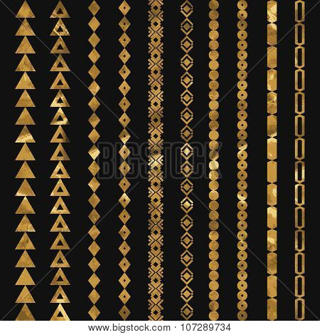 Tribal Geometric Gold Pattern