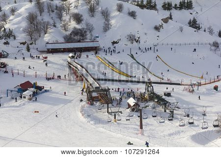 Cableway On Mount Hermon