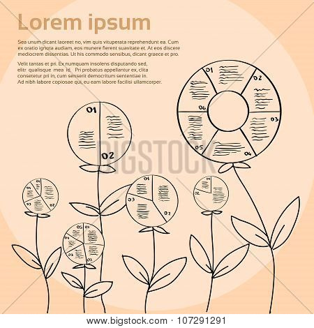 Finance Pie Diagram Flower Hand Draw Infographic Document