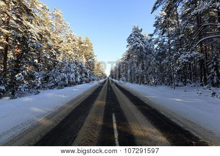 road  with snow