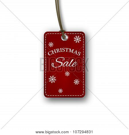 Christmas Sales Tag. Label Isolated On White Background