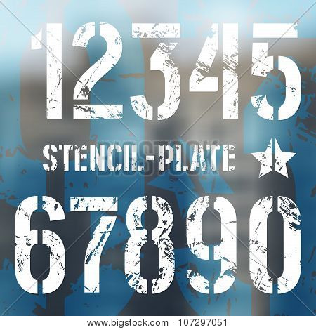 Stencil-plate Numbers In Military Style