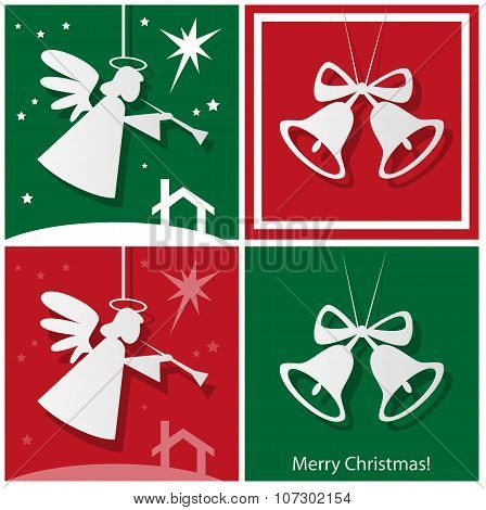 Christmas Bells With Angel And Star