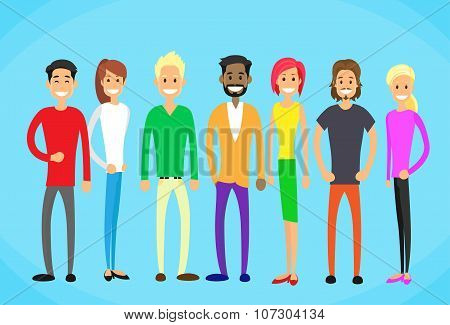 Diverse Mix Race Group People Casual Man and Woman Students