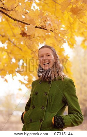 Girl Near Autumn Tree