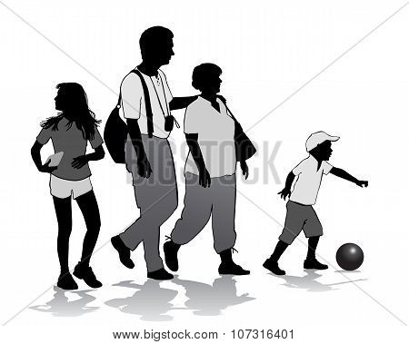 Family On Walk