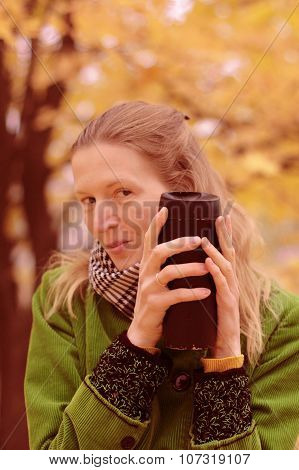 Girl Near Autumn Tree